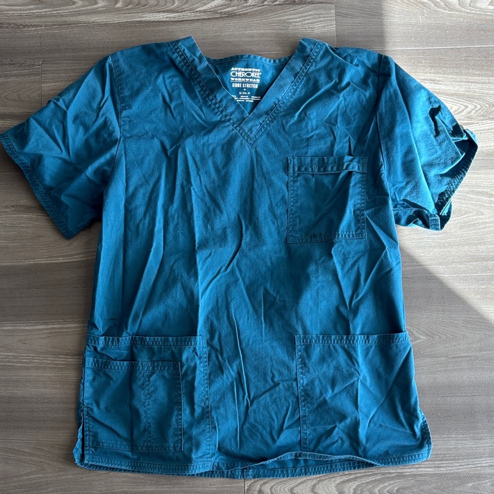 Cherokee Core Stretch Men’s Blue Scrub Top